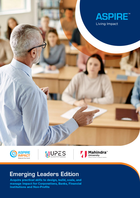 Download PDF Brochure Impact Specialist with Aspire Impact’s Executive Education & Training